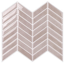 Stick on Tiles Chevron Self Adhesive Wall Tile 3D Peel And Stick 25x25 Cm Pink, 10 Sheets Pack For Kitchen And Bathroom