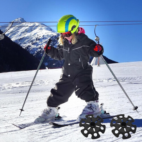 Pack of 6 Replacement Ski Pole Plates Black Universal Protectors 2