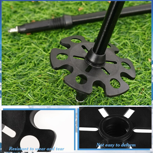 Pack of 6 Replacement Ski Pole Plates Black Universal Protectors 1