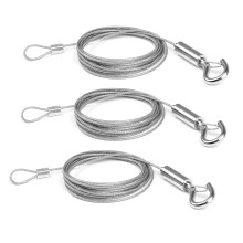 Pack of 3 Stainless Steel Lanyards with Hooks, Load Capacity up to 20 kg