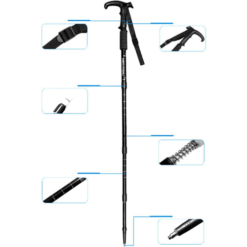 Adjustable Aluminum Walking Stick Ergonomic Bent Ref: 3473 1