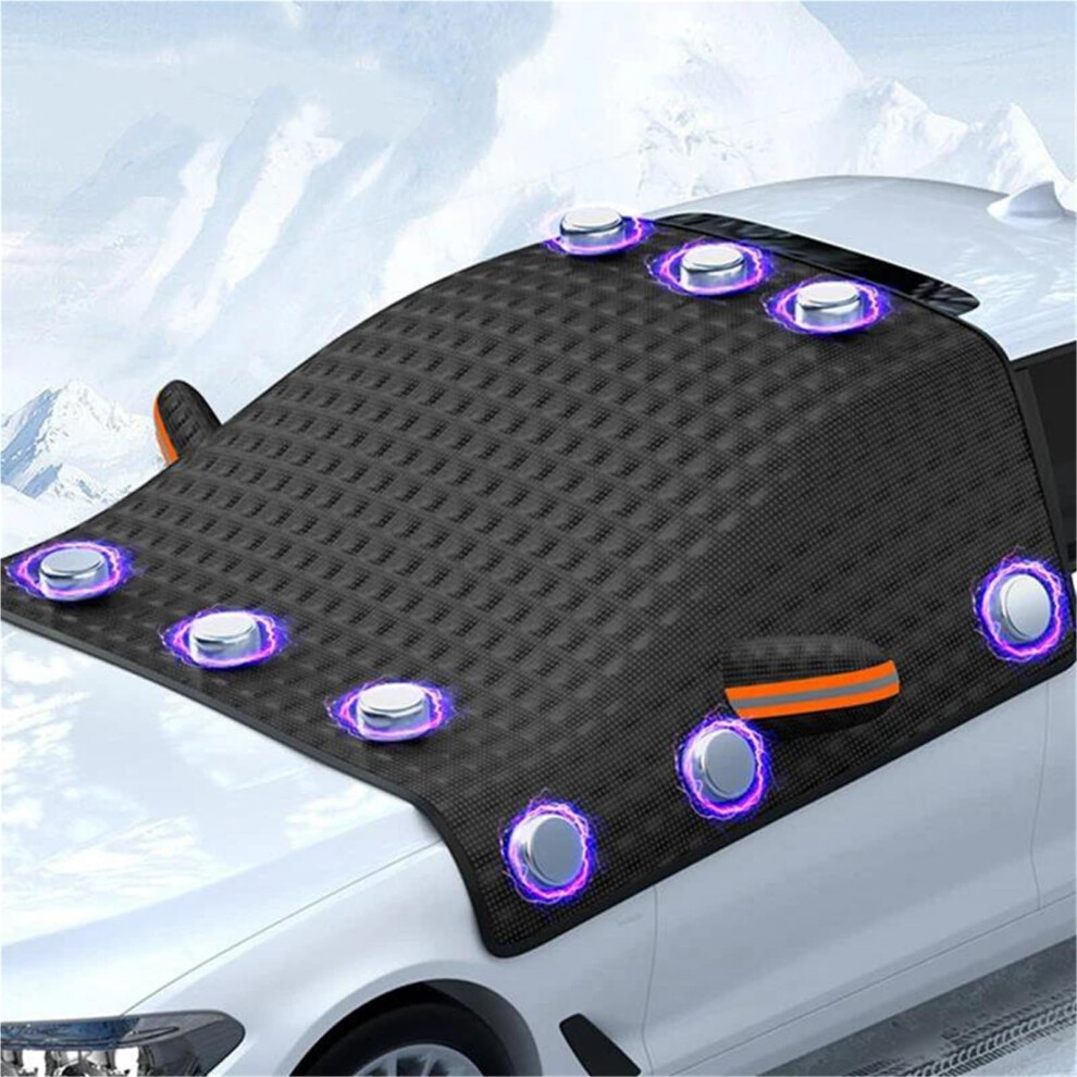Car Windshield Snow Cover Magnetic Sunshade Allseason Waterproof Protector With Mirror Straps 9323874458946
