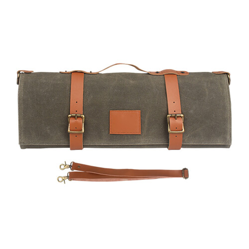 Multifunctional Canvas Chefs Tool Roll Bag Portable Kitchen