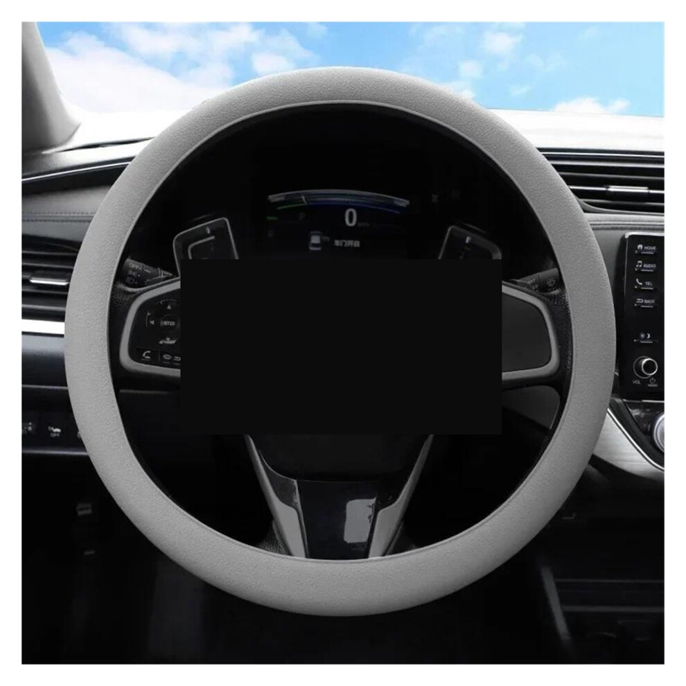 Car Steering Wheel Cover Universal Soft Textured Nonslip For Allseason Comfort Grip Grey 9119770076755