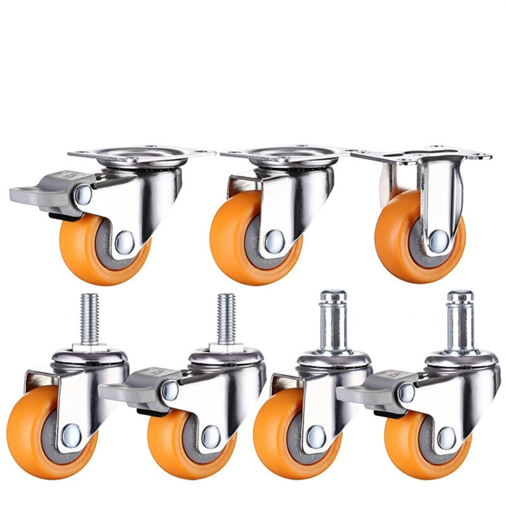 4Pcs 2 Inch 50Mm 160Kg Orange Swivel Castor Wheels Trolley Furniture Caster Rubber (4B) 2 Inch 4B 9105992717880