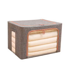 Fashionable Fabric Bins, Clever Storage Organizer, Clear Visibility Window, Metal Reinforced Structure, Linen Material, Space-Efficient, Ergonomic Han
