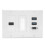 Βάση τοίχου HDMI με USB3.0, πάνελ διέλευσης καλωδίου χαμηλής τάσης για σύστημα 7