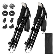 Nordic Walking Poles for Men and Women, Pack of 2, Foldable  Telescopic Carbon Trekking Poles, Ultra Light Hiking Poles with Many Accessories