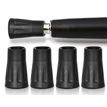 Walking Poles Rubber Buffers, 2 Pairs of Replacement Rubber Buffers, 12 mm, Black, Pack of 4