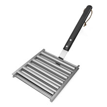 Hot Dog Roller for Grill with wooden handle Stainless steel grill roller