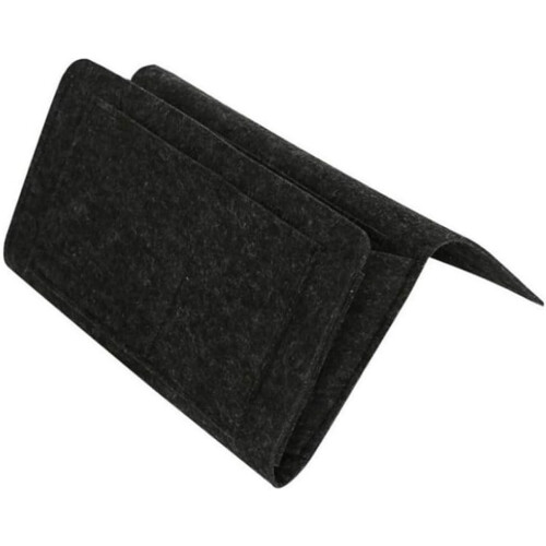Felt Bedside Caddy Hanging Storage Organizer With Large Pockets For Sofa Side Or Bed Nightstand Alternative Black 1