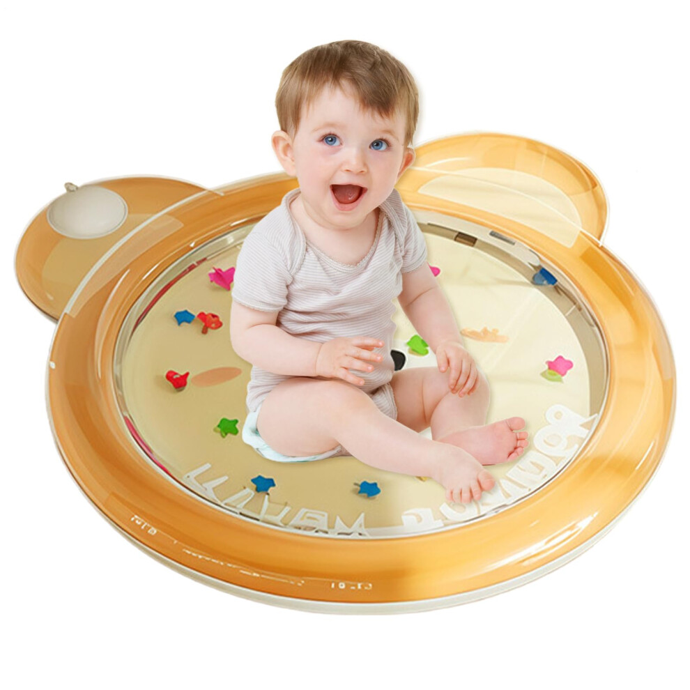 Inflatable Sensory Water Cooling Pad,Activity Center With Floating Stars L Yellow