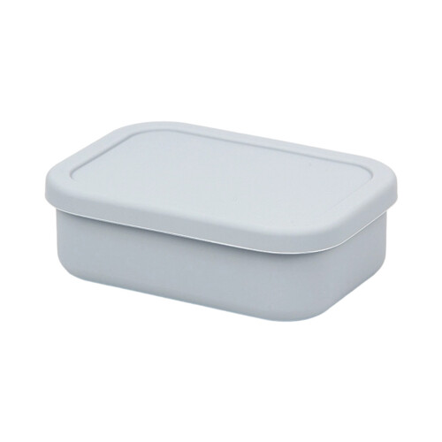 Multifunctional Silicone Meal Container-Gray Rectangle 700ml