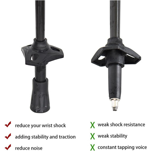 Nordic Walking Pads, Poles, Asphalt Rubber Buffer 11mm 2