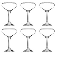 6 pieces 235 ml champagne saucers – Martini cocktail glasses, Vintage Classic 20s Art Deco Party, BPA, dishwasher