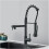 1PCS Matte Black Spring Pull Down Kitchen Faucet With Swivel Dual Spout, Hot And Cold Mixer 3