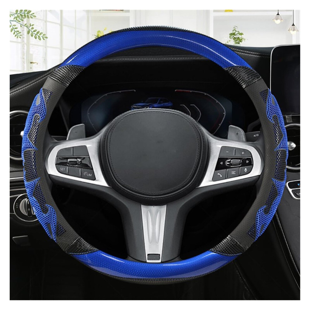 Carbon Fiber Leather Steering Wheel Cover Antislip Microfiber For Bmw F30 F10 X5 X3 Blue 9001264206628