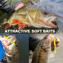 Esche artificiali morbide in plastica, azione della coda comprovata, selezione colori esperta, alta qualità e durevole, design a coda singola a