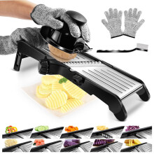 Mandolin, 10in1 Vegetable Slicer, Adjustable, Stainless Steel for Vegetables, Fruits