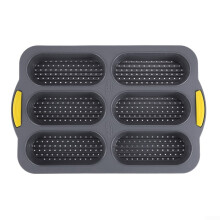 Hot Dog Silicone Rolling Pan for Baking 6ly Shaped Buns in One Go Kitchen Accessories (Grey) Gray