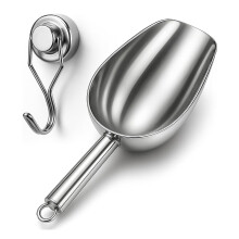 Rusts Resistant Stainless Steel Ice Scooper with Ergonomic