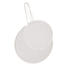 Splash guard for pans, set of 2, stainless steel, with 25 and 33 cm diameter, grease splash guard with handle, silver