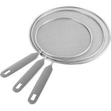 Splash guard, 3 pieces, multifunctional stainless steel splash guard to prevent oil, grease or water splashes for pans, pots, skillets