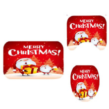 Set perdea de duș cu Moș Crăciun, decor de baie ușor de curățat cu design de desene animate cu om de zăpadă, perdea din material textil