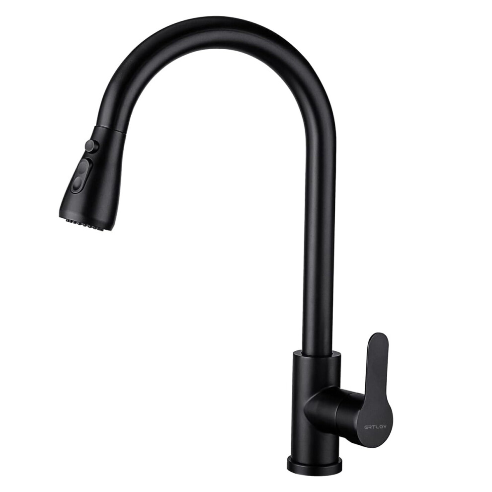 Premium Kitchen Faucet With Sprayer, Spray And Stream Pause Function Stainless Steel Faucet, Matte Black Finish High Arc Spout 360 Degree Rotation For 9155353469033