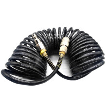 Portable Polyurethane Coil Hose 1/4Inch Quick Fittings For Air Compressors, 25 Ft Air Hose
