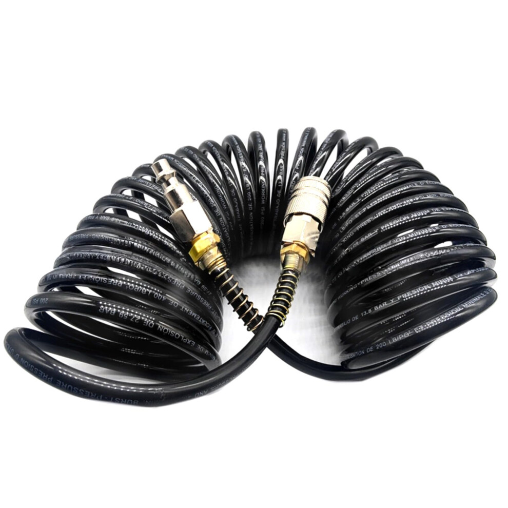 Portable Polyurethane Coil Hose 1/4Inch Quick Fittings For Air Compressors, 25 Ft Air Hose 9323874460710