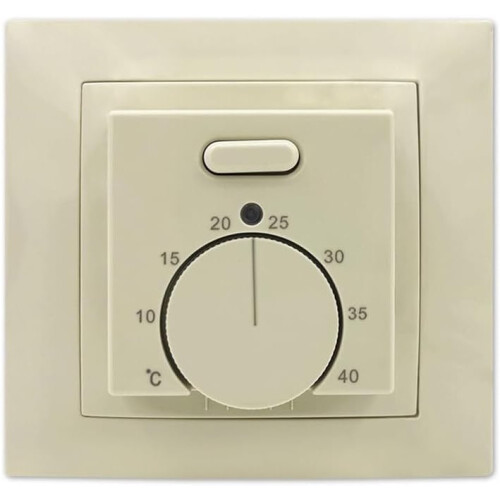 Electric Thermostat 220V 16A Controller With External Sensor For Underfloor Heating NonProgrammable Digital IP20 Beige 1