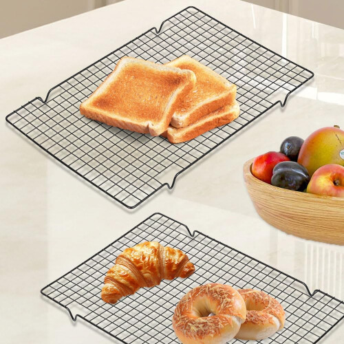 Pack of 3 Stainless Steel Cooling Racks, 40cm Rectangular Baking Rack 2