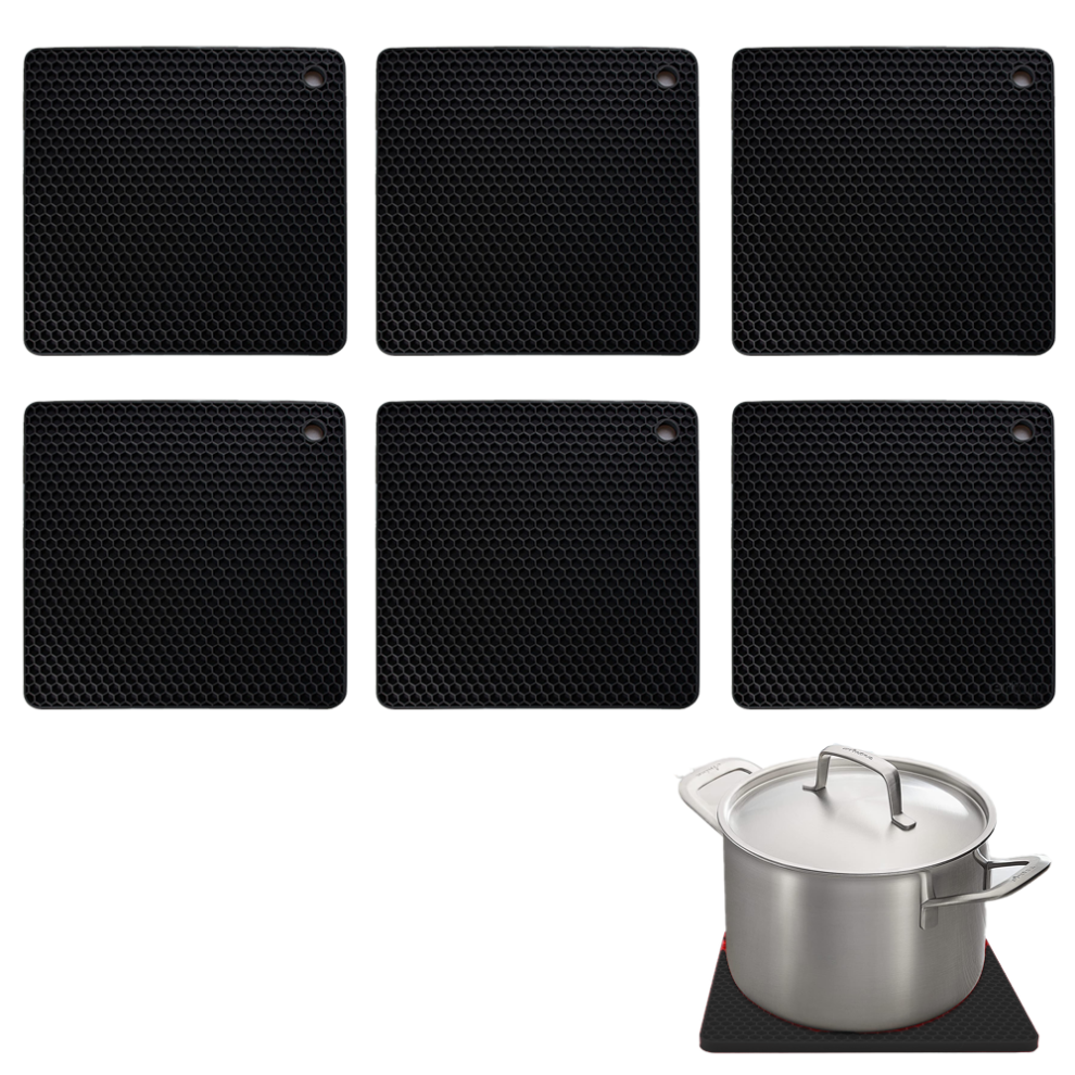 Heat Resistant Trivet Mat, Multi Function Easy To Wash Silicone Protector For Countertop, Dishwasher Safe Non Slip Kitchen Pad With Honeycomb Texture, 9155353454381