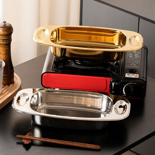 Durable Stainless Steel Fish Roasting Pan Grilled-gold small 2