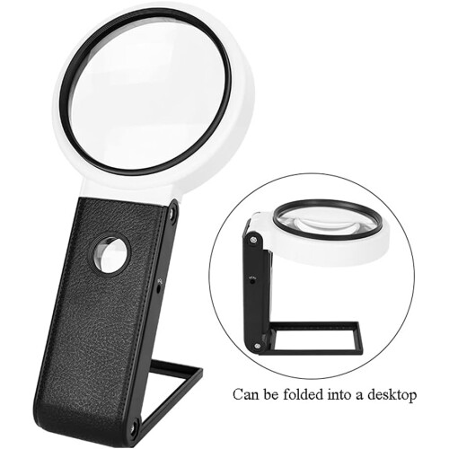 LED Illuminated Reading Magnifying Glass USB Rechargeable with Light Stand 2