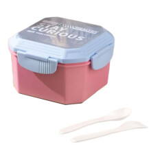 Practical Salad Bowl With Tray and Forks Portable-Blue
