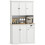 Homcom HOMCOM Kitchen Cupboard Storage Cabinet with Adjustable Shelves, White 9