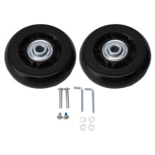 Conjunto de rodas resistentes ao desgaste para carrinho de bagagem. Rodas de substituição silenciosas com rolamento duplo, giratórias e