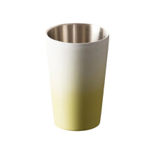 Stainless Steel Double Wall Beer Mug Portable-Yellow 260ml