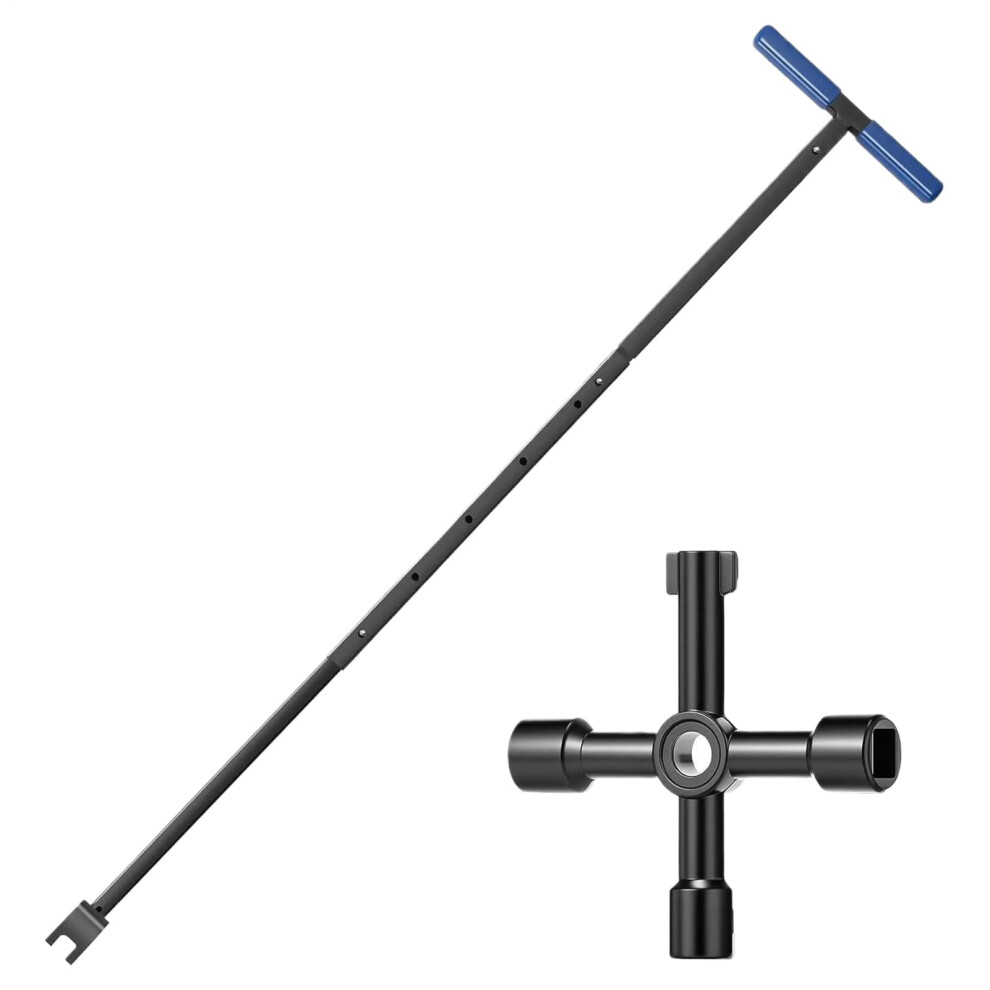 Water Meter Check Valve Wrench 94 Cm Heavyduty Steel, Tshaped Valve Wrenches For Plumbing Irrigation Outdoor Garden 9323874461670