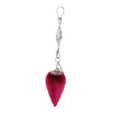 Vintage pincushion pendant in chili design Handmade sewing accessories for quilting and embroidery and multifunctional