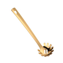 YDware Gold Spaghetti Spoon Stainless Steel 30 cm, Pasta Ladle, Pasta Spoon, Dishwasher Safe