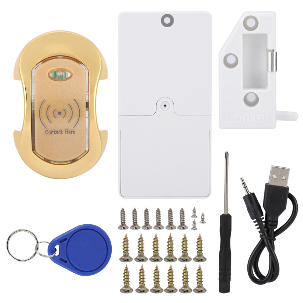 Rfid Electronic Cabinet Lock, Simple Operation & Installation, Hidden Diy Lock For Home Office, Emergency Charge Usb Compatible 9060116416226