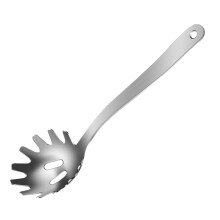 Noodle ladle Spaghetti Fork Server Spoon Kitchen tools Spaghetti server made of metal Stainless steel Silver