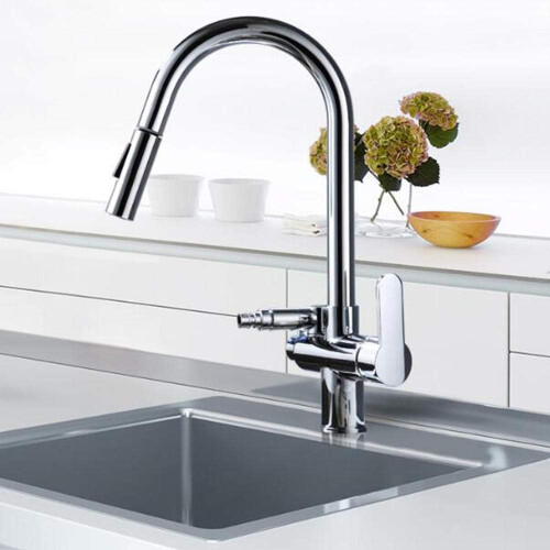 Kitchen Taps with PullDown Shower, PullDown Dishwasher, Hot and Cold Sink Tap, Black A 2