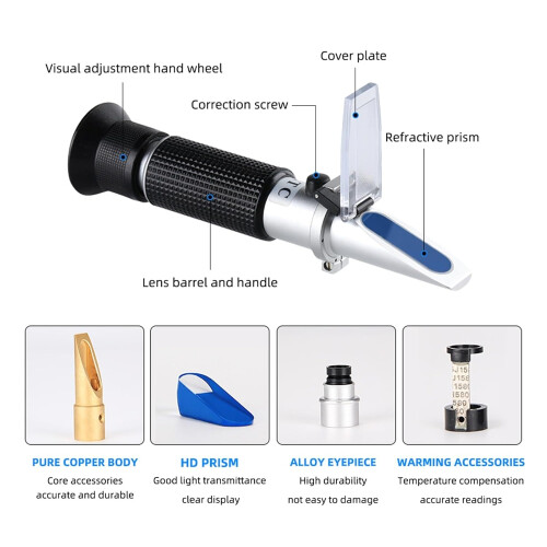 Refractometer, Handheld Brix 32 Refractometer, Sugar Meter, Fruit Sugar Meter, Sugar Tester, Saccharimeter, Sugar Content Test A 032 1