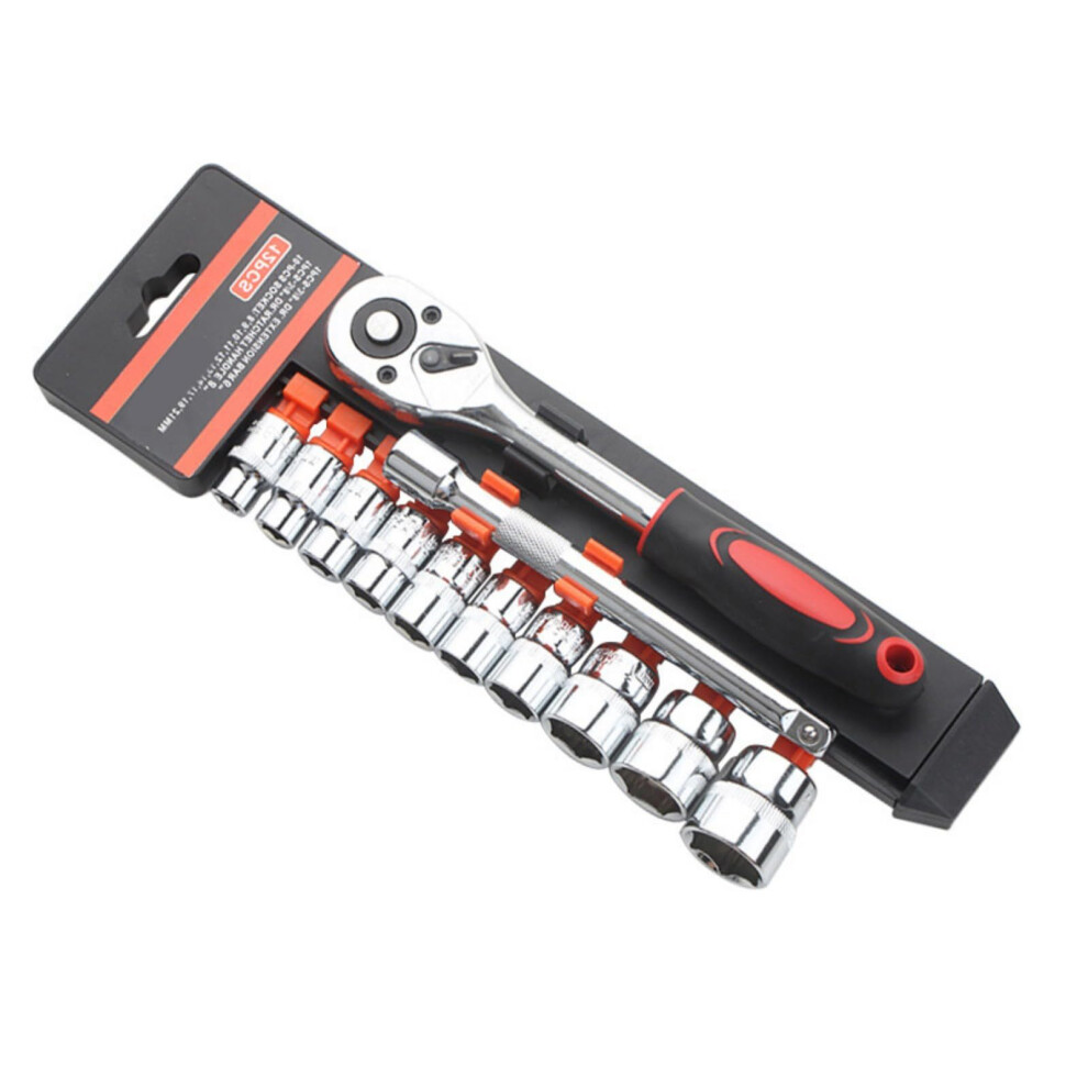 Ergonomic Ratchet Socket Set With 3/8Inch And 1/4Inch Drive Heads, Repair Tool For Easy Use In Multiple Scenarios Ref: 7367 9067246236250
