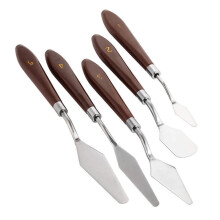 Painting 5 Pieces Painting Spatula Wooden Handle Palette Knife Painting Tools Spatula Acrylic Painting for Artistic Colour Painting Tools
