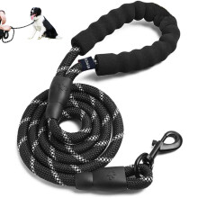 Rope Dog Lead With Soft Padded Handle Reflective MultiColour 2m For Medium And Large Dogs